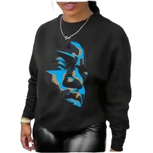 WOMEN’S GRAPHIC LONG SLEEVE SWEATSHIRT - BLACK SIZE 2XL (NEW WITH TAGS A15
